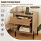 Costway Nightstand with Charging Station Drawer Compartment Modern Side End Table